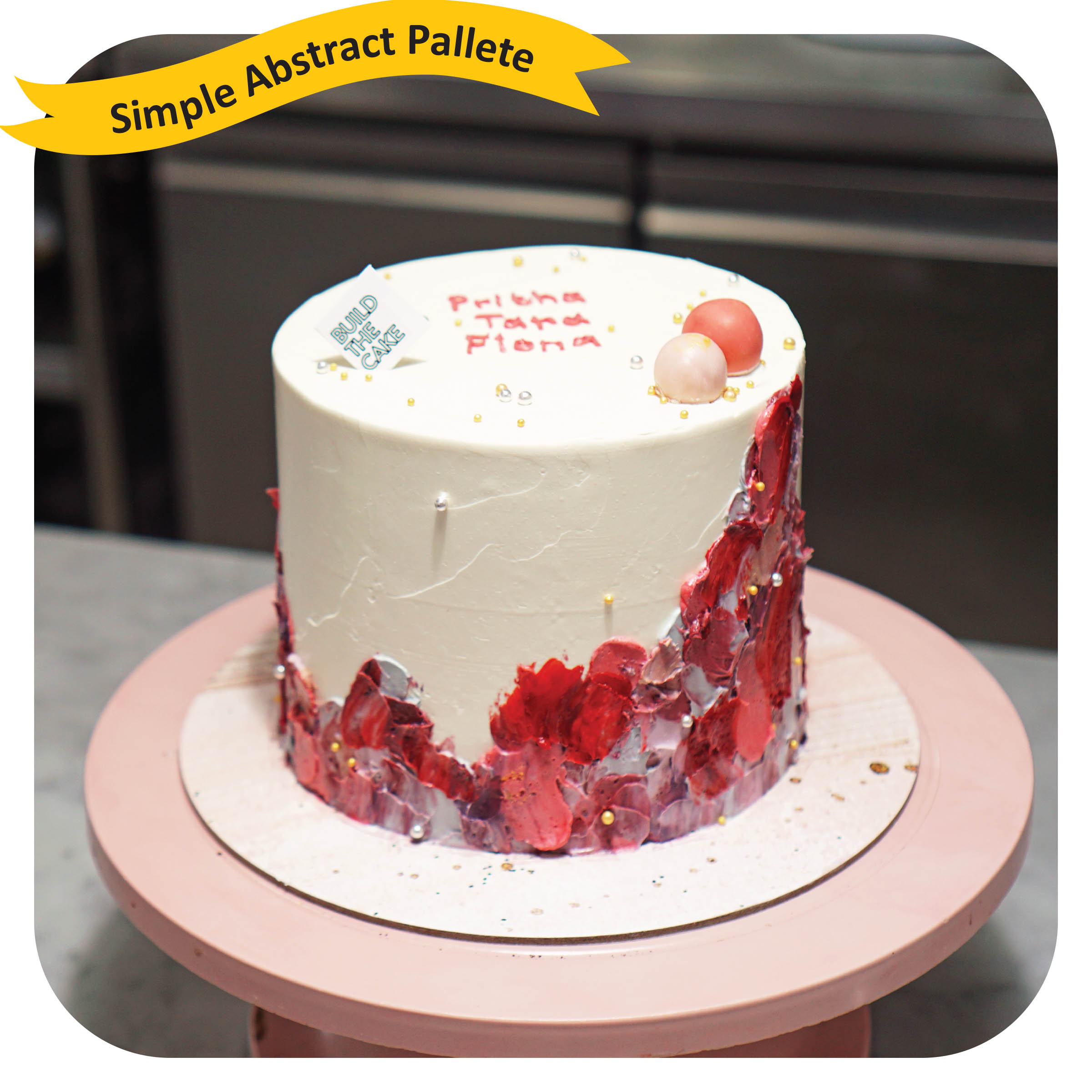 Simple Abstract Palette Custom Cake